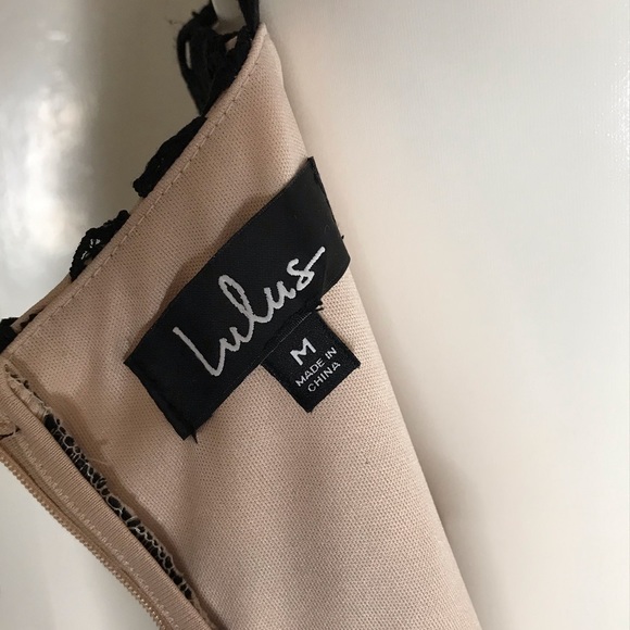 Lulu’s Black Floral Lace Overlay Spaghetti Strap Dress - Picture 5 of 6